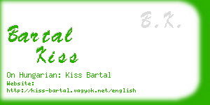 bartal kiss business card